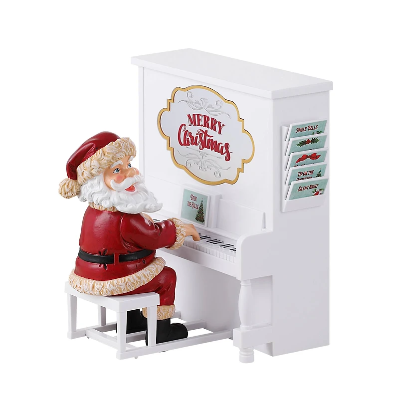Mr. Christmas 10" Animated Sing Along Santa with White Piano