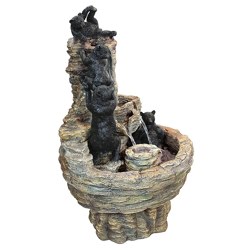27" Rocky Mountain Splash Black Bears Garden Fountain