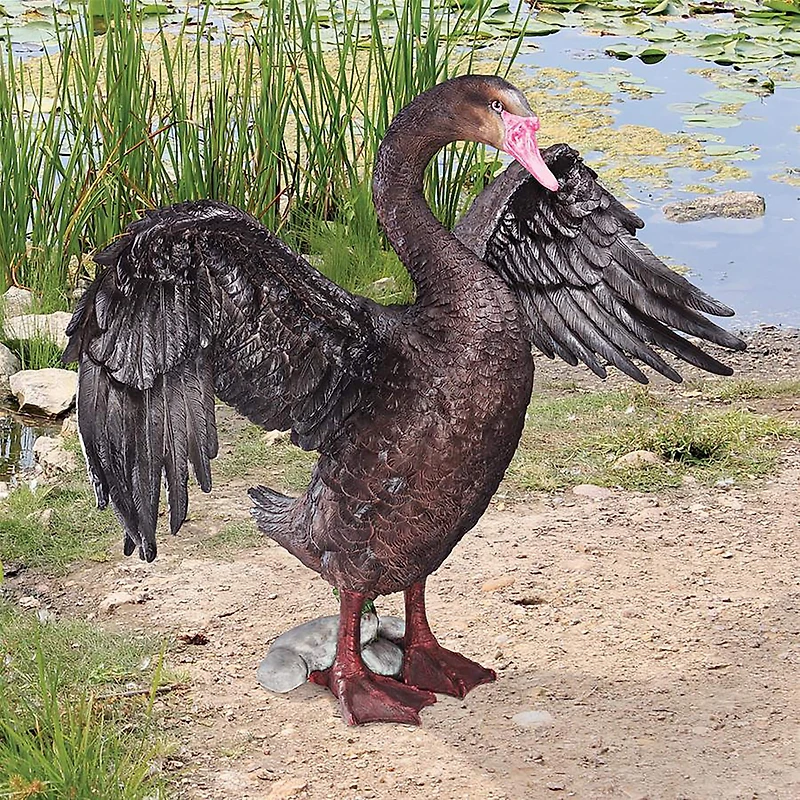 Design Toscano 19" Beautiful Black Swan Statue