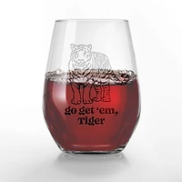 15oz Go Get 'Em Tiger Engraved Stemless Wine Glass