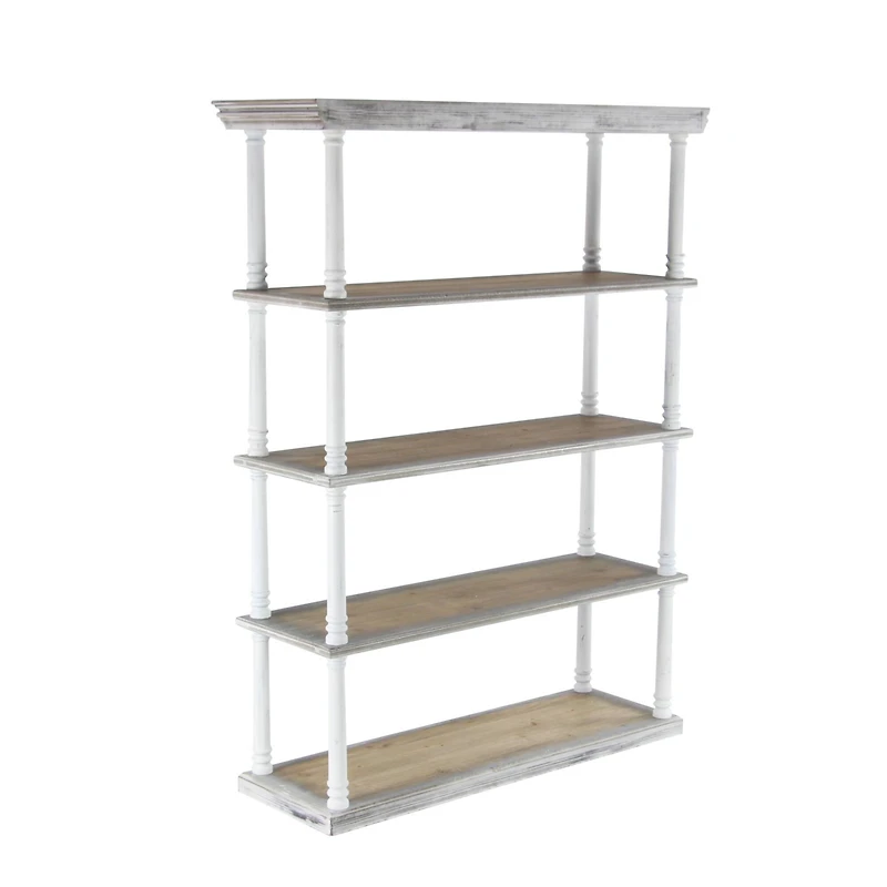 Brown Wood Farmhouse Shelving Unit, 64 " x 47 " x 15 "