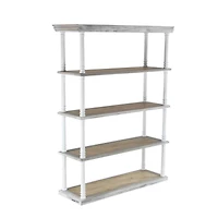 Brown Wood Farmhouse Shelving Unit, 64 " x 47 " x 15 "