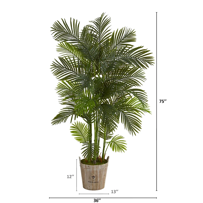 6.25ft. Areca Palm Tree in Farmhouse Planter