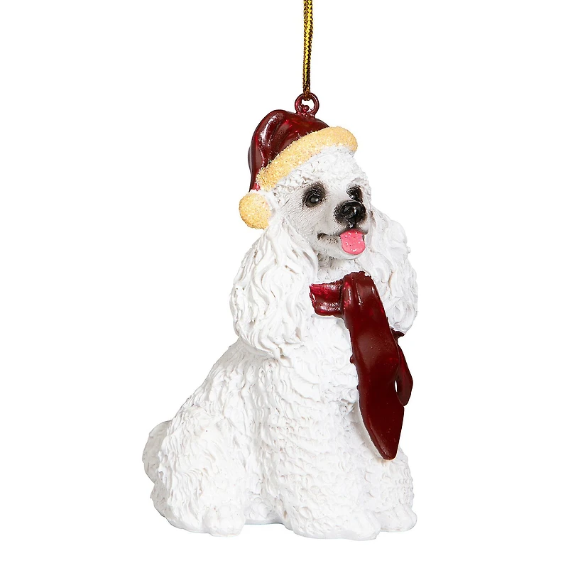 Design Toscano 3.5" White Poodle Ornament Sculpture