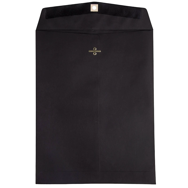JAM Paper Smooth Black Open End Catalog Envelopes with Clasp Closure