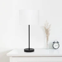 Simple Designs 23" White Fabric Shade Lamp