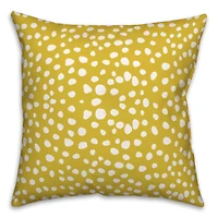 Yellow Painted Spots 18" x 18" Throw Pillow