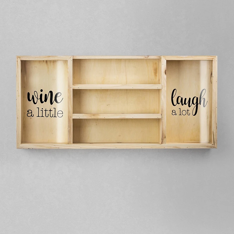 Wall Mounted Wooden Wine Rack & Cork Holder