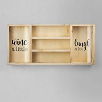 Wall Mounted Wooden Wine Rack & Cork Holder