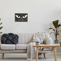 Stupell Industries Spooky Halloween Black Cat Eyes Wall Plaque