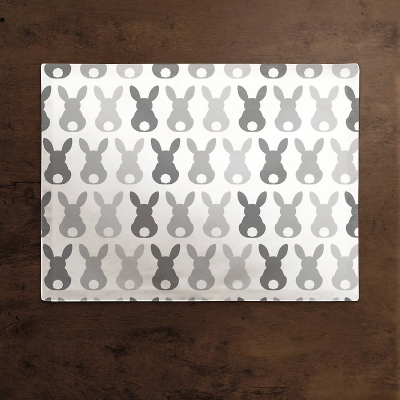 Bunny Butt Pattern Gray 18" x 14" Poly Twill Placemat