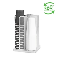 Mind Reader White 4-Compartment Carousel Cup and Lid Organizer