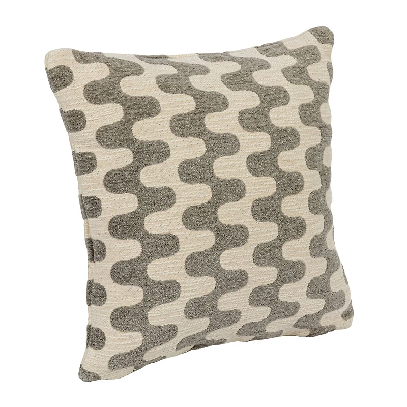 Hello Honey® Natural & Gray Abstract Pattern Woven Cotton Jacquard Pillow