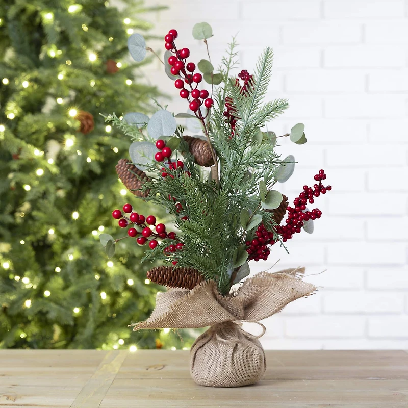 Glitzhome® Christmas Pine, Eucalyptus & Berry Tree