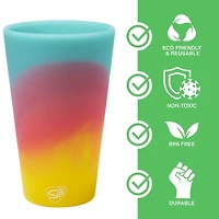 Silipint® 16oz. Aurora, Moon Beam, Desert Sun & Mountain Air Silicone Pint Glasses, 4ct.