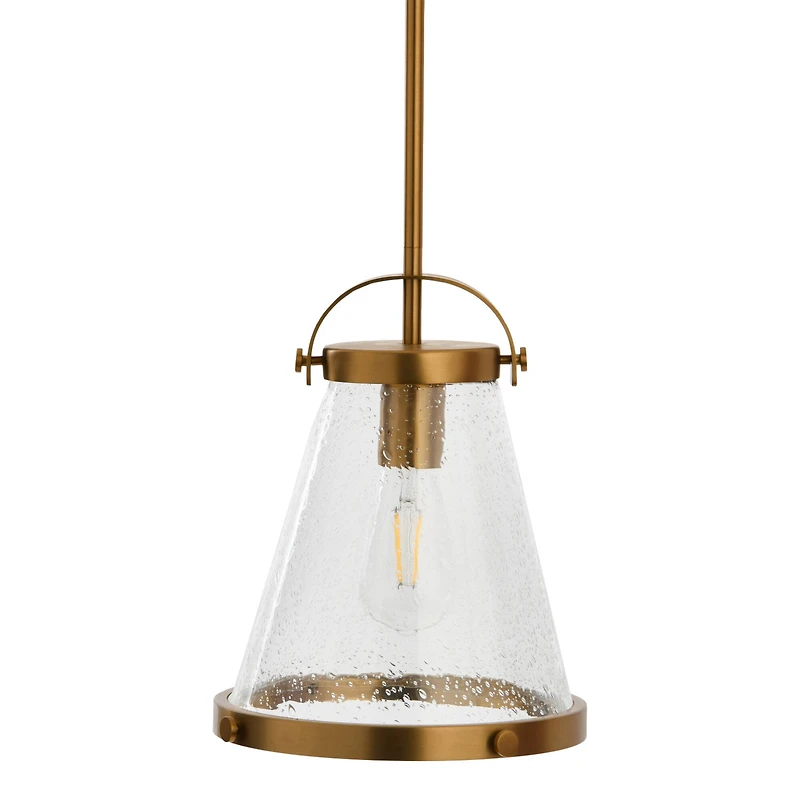 Hello Honey® Robert Stevenson Lighting Wesley Metal & Seedy Glass Ceiling Light