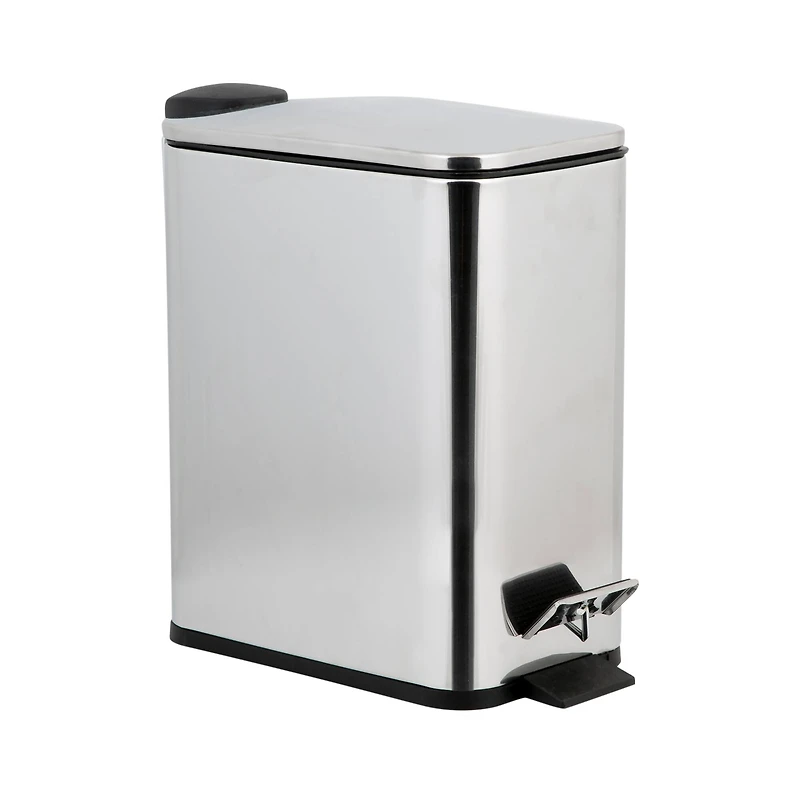 Simplify Stainless Steel 5L Slim Rectangular Pedal Trash Bin with Soft Close Lid