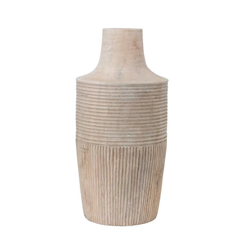 Hello Honey® Decorative Hand-Carved Mango Wood Vase