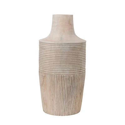 Hello Honey® Decorative Hand-Carved Mango Wood Vase