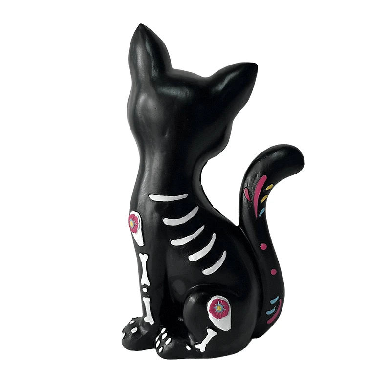 8.75" Day of the Dead Sitting Skeleton Cat Tabletop Décor by Ashland®