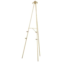 66.5" Gold Metal Foldable 2-Tier Display Easel with Scroll Finial