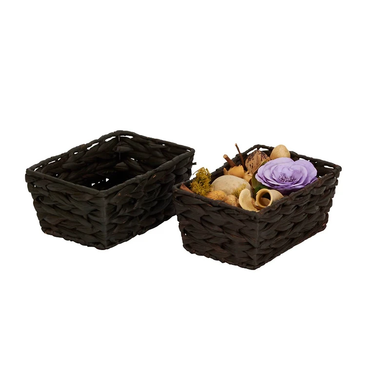Household Essentials Dark Brown Wicker Storage Basket Set