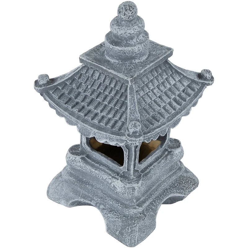 13" Solar Powered LED Pagoda Outdoor Garden Statue