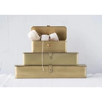 Hello Honey® Decorative Metal Boxes with Gold Finish Set