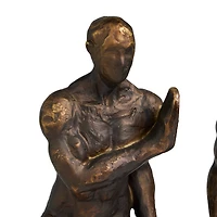 9.75" Modern Polystone Leaning Men Bookends, 2ct.