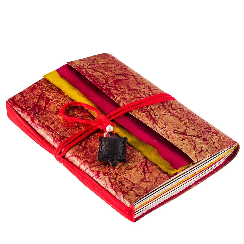 Lama Li Mixed Media Crackle Journal, 6" x 8"