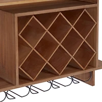 34" Brown Wood Farmhouse Wine Rack