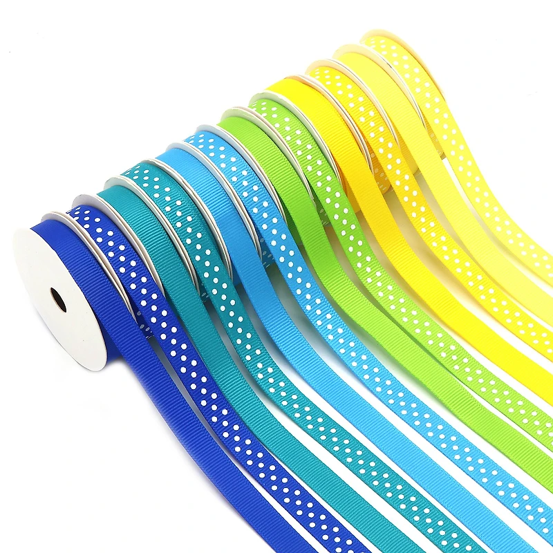 Gwen Studios 3/8" x 48yd. Bright Solid & Dots Grosgrain Ribbon, 24ct.