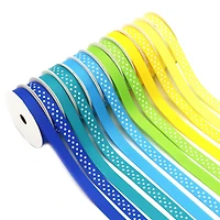 Gwen Studios 3/8" x 48yd. Bright Solid & Dots Grosgrain Ribbon, 24ct.
