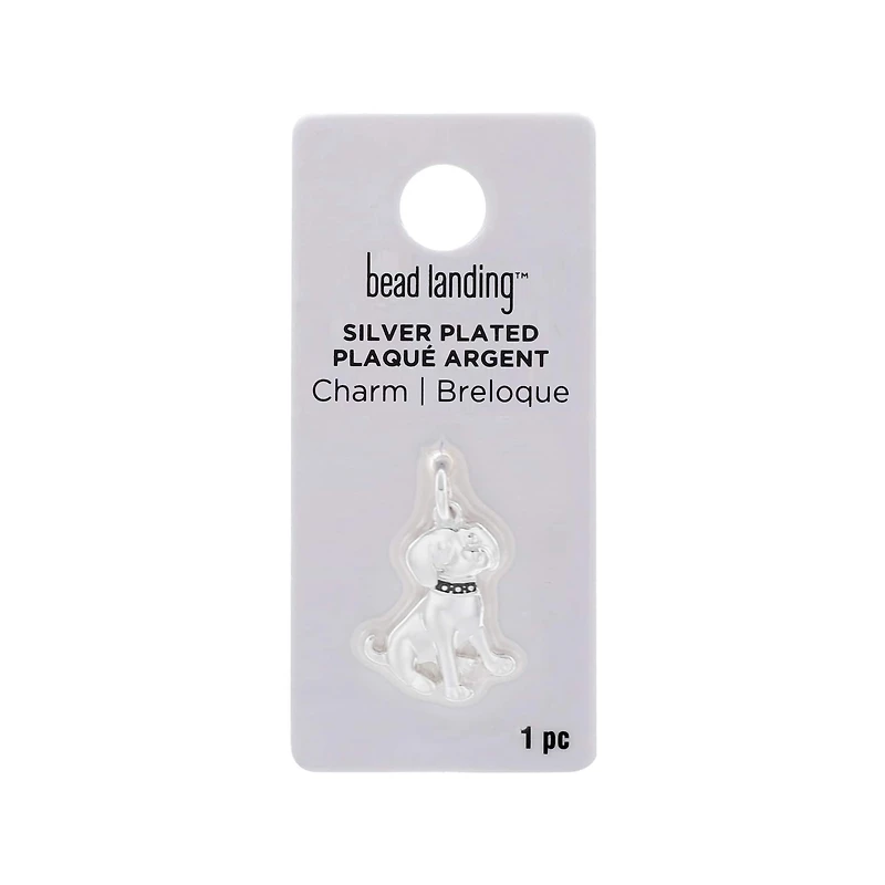 Silver Plated Dog Charm by Bead Landing™