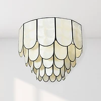 Hello Honey® 14" Round 4-Tier Capiz & Metal Flush Mount Ceiling Light