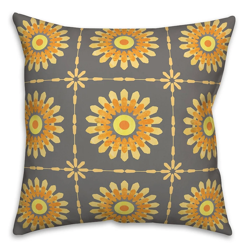 Flower Medallion Throw Pillow