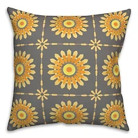 Flower Medallion Throw Pillow