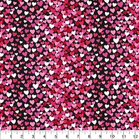 Valentine's Tossed Hearts Cotton Fabric