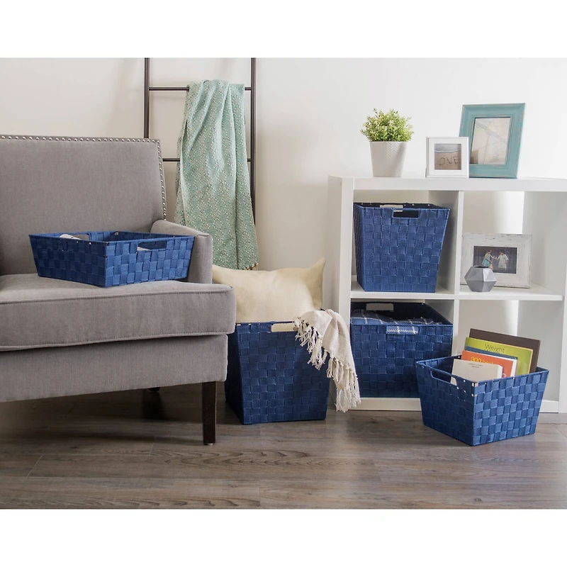 DII® Nylon Basketweave Trapezoid Bin Set