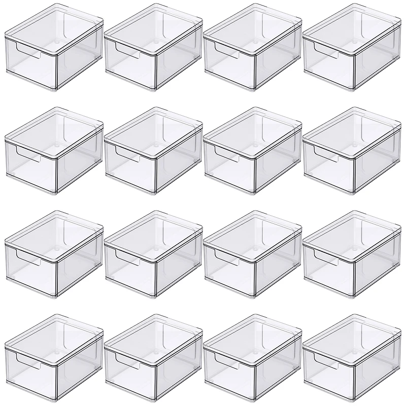 16 Pack: Clear Stackable Storage Drawer by Simply Tidy®