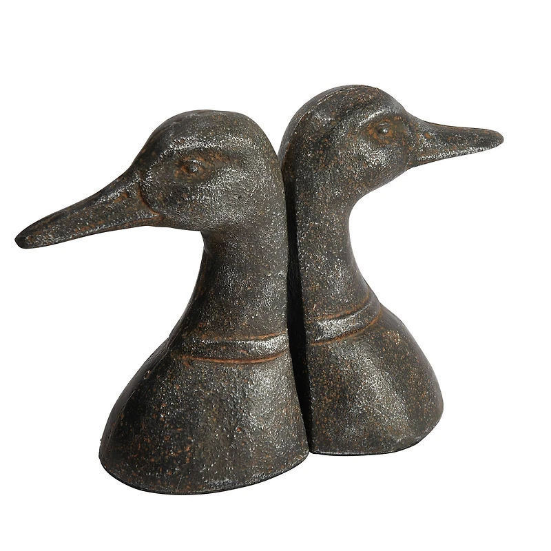 Hello Honey® 5.8" Black Iron Duck Bookends Set