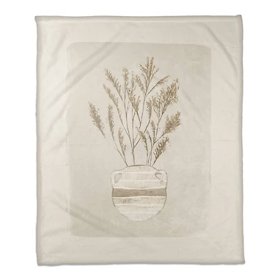 50" x 60" Pampas Jug Striped 2 Coral Fleece Blanket