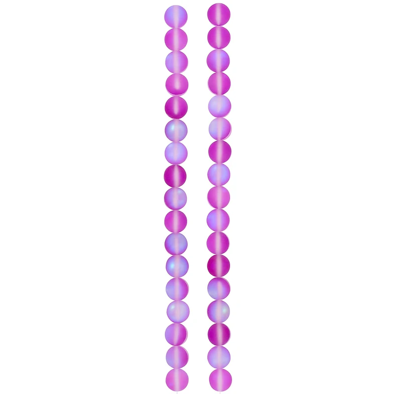 Matte Purple Opal Glass Round Beads, 8mm by Bead Landing™