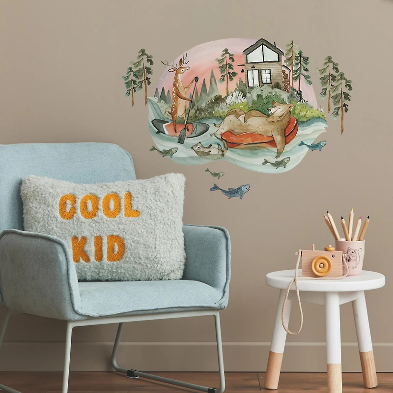 RoomMates Lazy River & Friends Peel & Stick Giant Wall Decal Set
