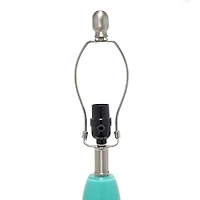 Lalia Home 23.5" Glass Dollop Table Lamp with White Fabric Shade