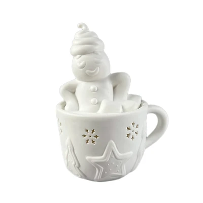 7.25" LED DIY Ceramic Gingerbread Cookie in Hot Cocoa Décor by Make Market®