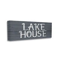 Stupell Industries Blue Lake House Sign Canvas Wall Art