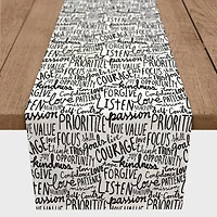 Wisdom Words 16" x 72" Cotton Twill Runner