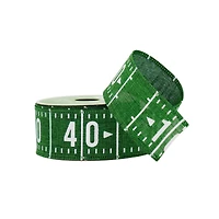 1.5" x 6.6yd. Football Field Wired Faux Linen Ribbon by Celebrate It™ Tailgate
