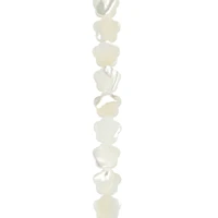 9mm White Mother of Pearl Flower Beads by Bead Landing™